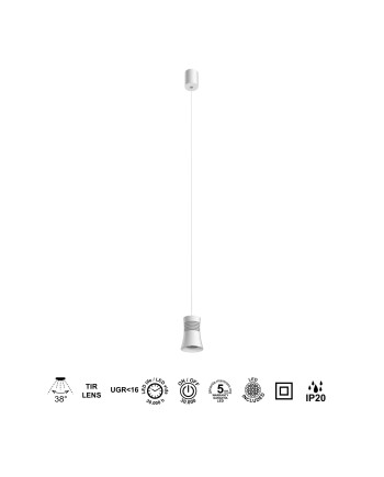 PAGODA * COLGANTE LED  12.5W 4000K BLANCO